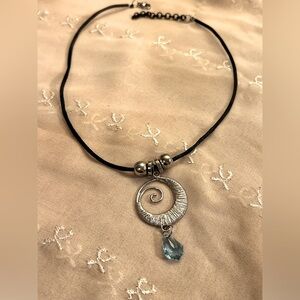 Swarovski Crystal Silver Swirl Charm Choker